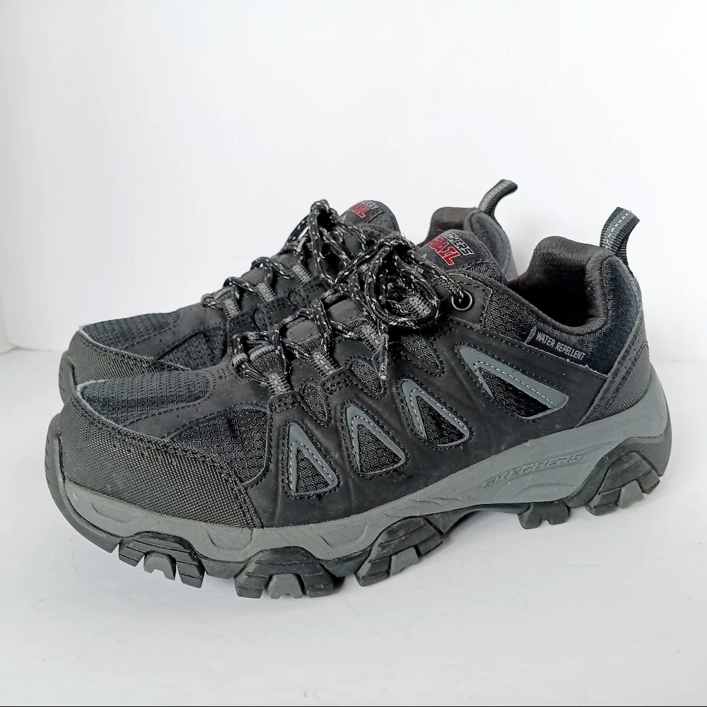🖤 Skechers Trail Wide Fit Memory Foam Hiking Shoes Sneakers Mens 7 Leather